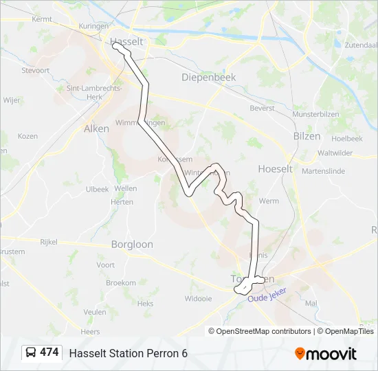 474 Bus Line Map