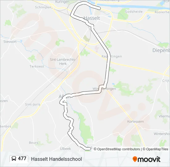 477 Bus Line Map