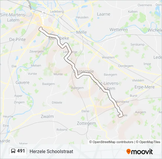 491 Bus Line Map