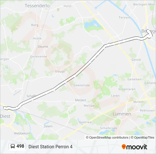 498 Bus Line Map