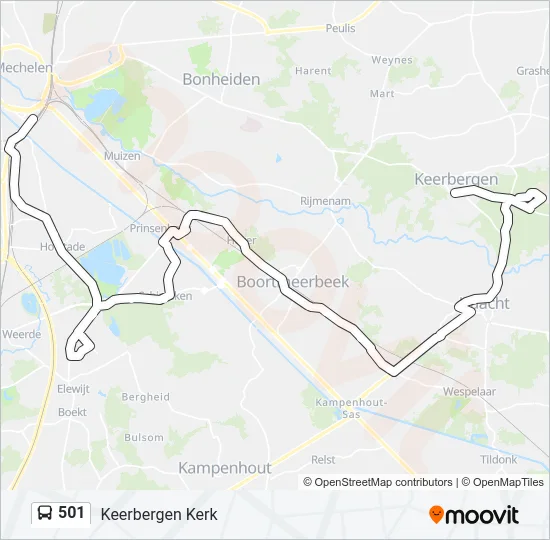 501 Bus Line Map