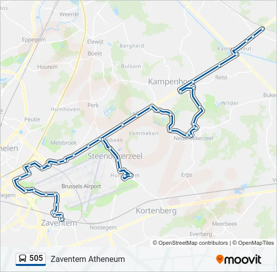 505 Bus Line Map