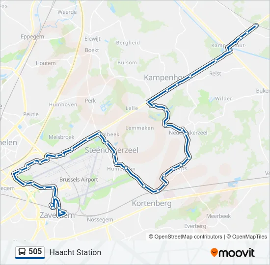 505 Bus Line Map