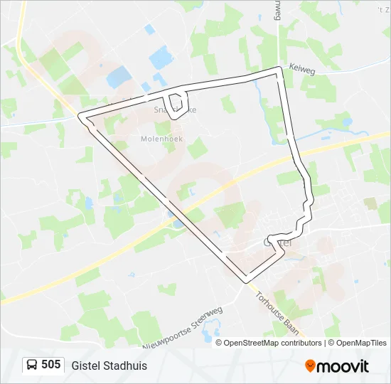 505 Bus Line Map