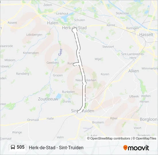505 Bus Line Map