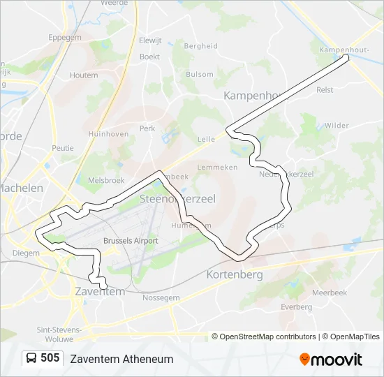 505 Bus Line Map