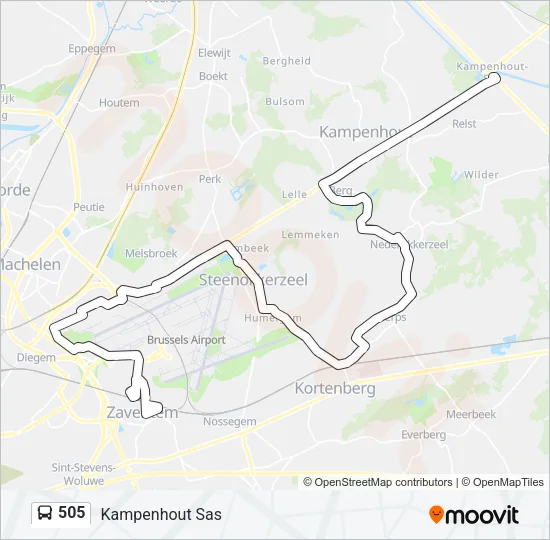 505 Bus Line Map