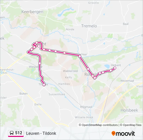 512 Bus Line Map