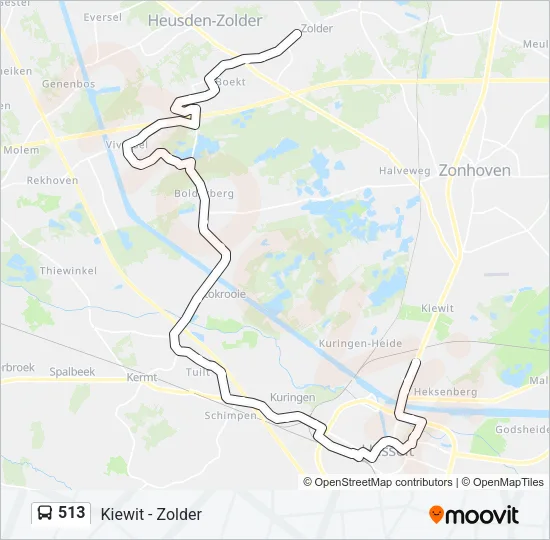 513 Bus Line Map