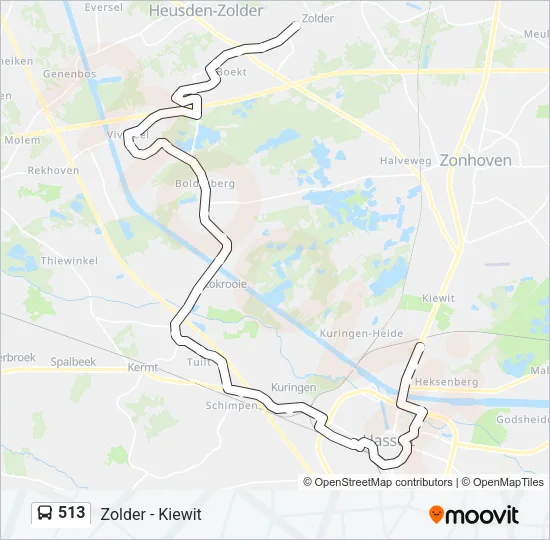 513 Bus Line Map