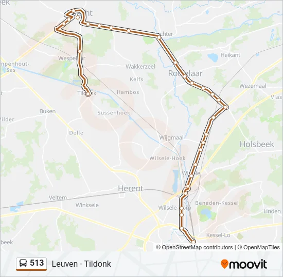 513 Bus Line Map