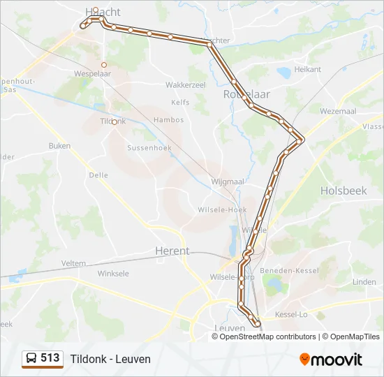 513 Bus Line Map