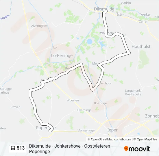 513 Bus Line Map