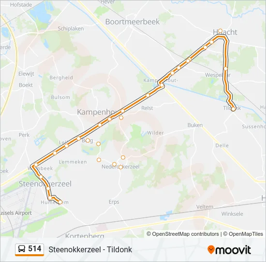 514 Bus Line Map