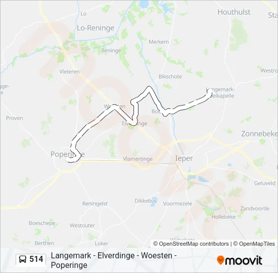 514 Bus Line Map