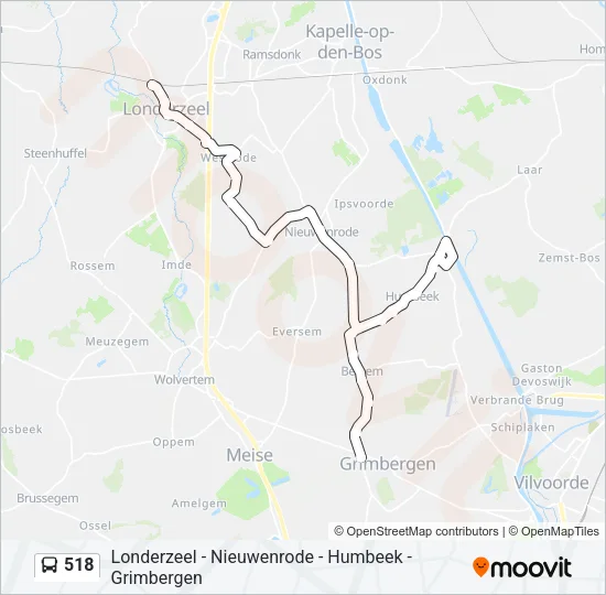 518 Bus Line Map