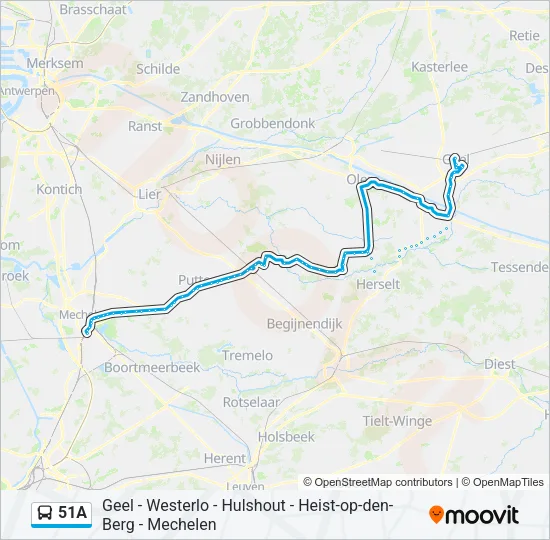 51A Bus Line Map