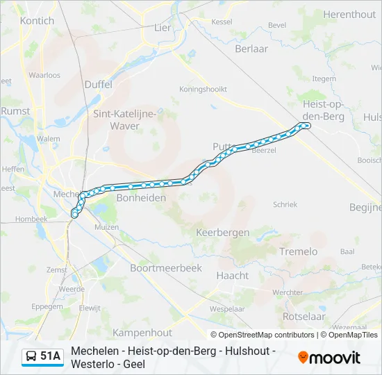 51A Bus Line Map