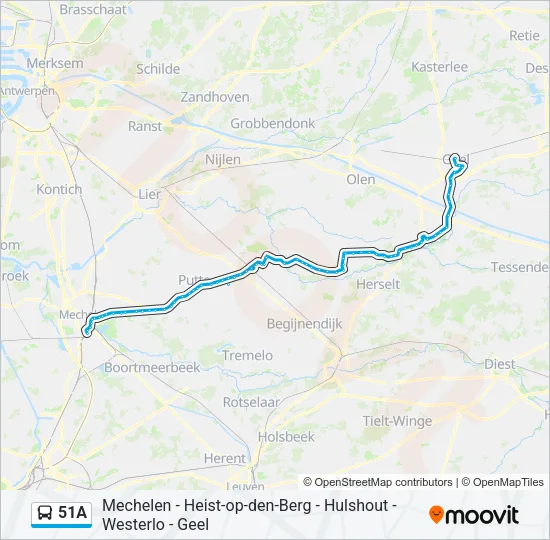 51A Bus Line Map