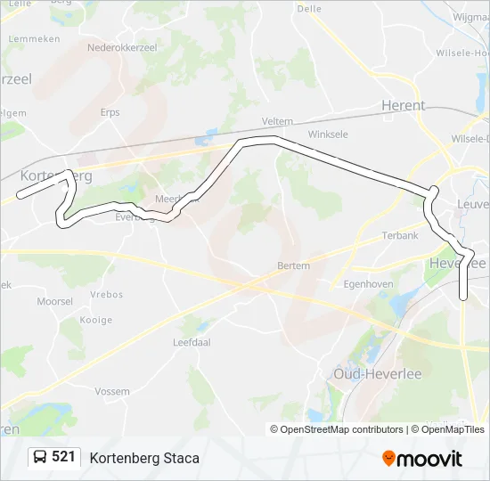 521 Bus Line Map