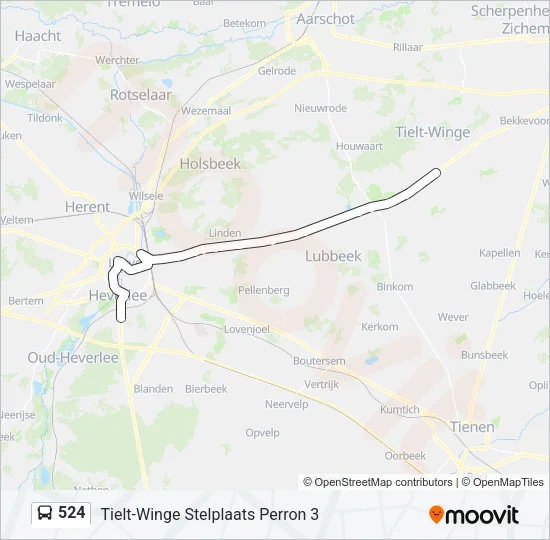 524 Bus Line Map