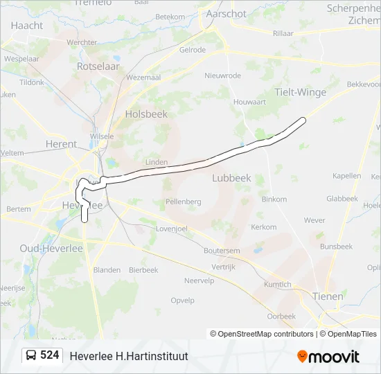 524 Bus Line Map