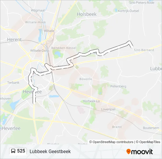 Plan de la ligne 525 de bus