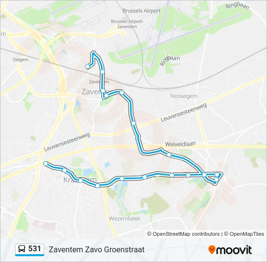 531 Bus Line Map