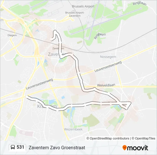 531 Bus Line Map