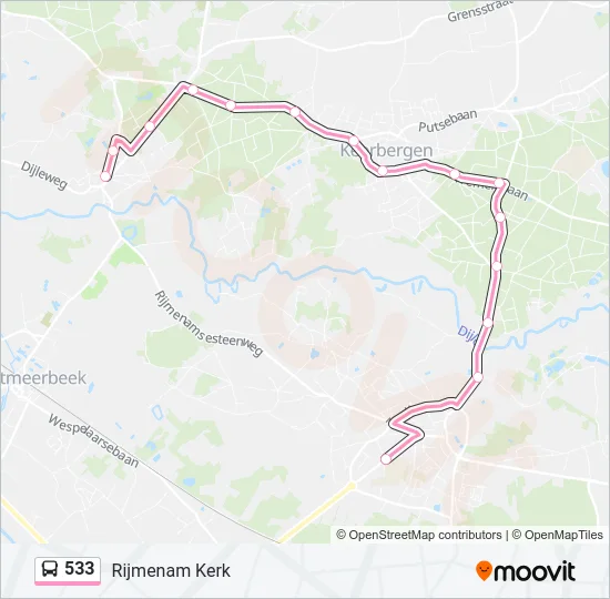 533 Bus Line Map