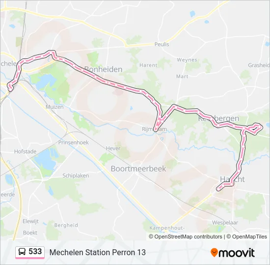 533 Bus Line Map