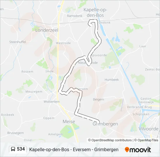 534 Bus Line Map