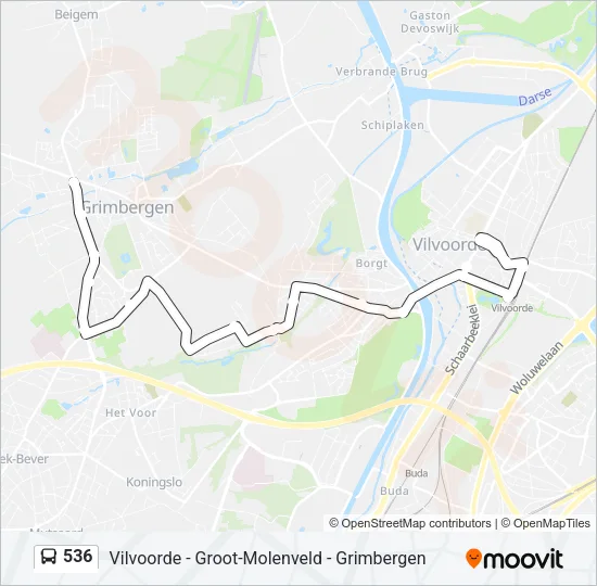 536 Bus Line Map