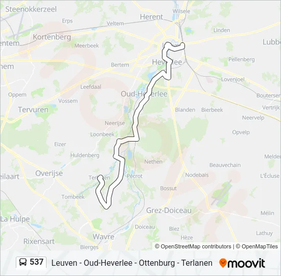 537 Bus Line Map