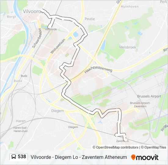 538 Bus Line Map