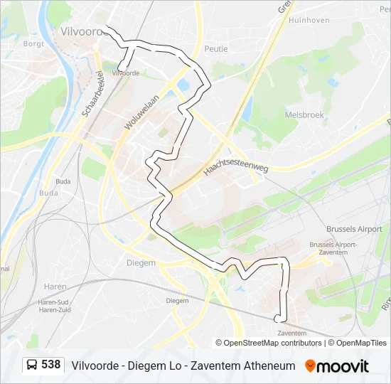 538 Bus Line Map