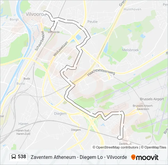 538 Bus Line Map