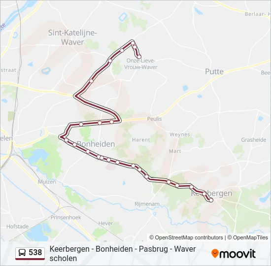 538 Bus Line Map