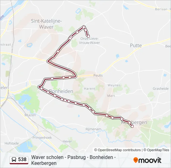 538 Bus Line Map