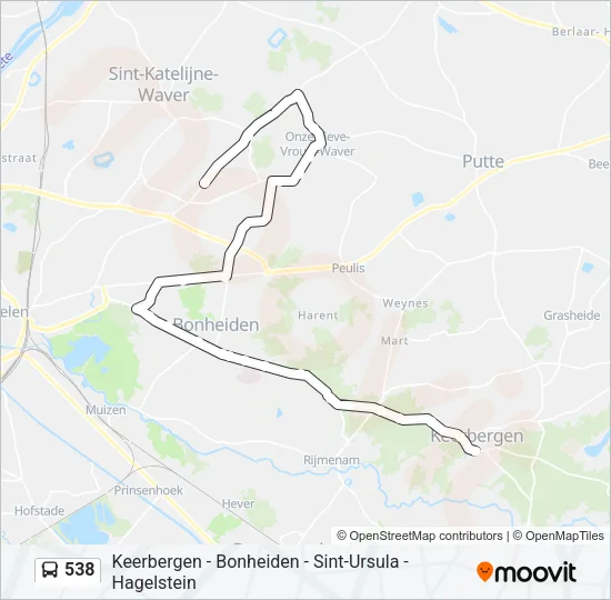 538 Bus Line Map