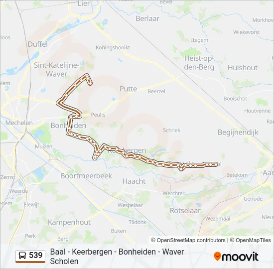 539 Bus Line Map