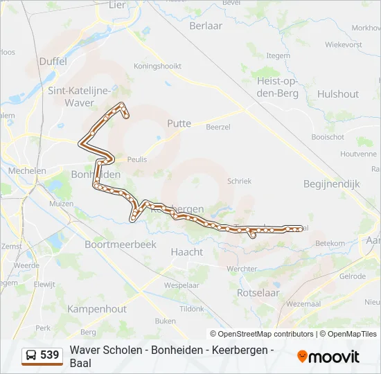 539 Bus Line Map