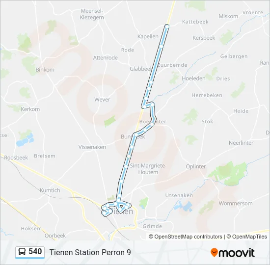 540 Bus Line Map