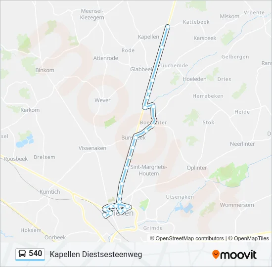 540 Bus Line Map