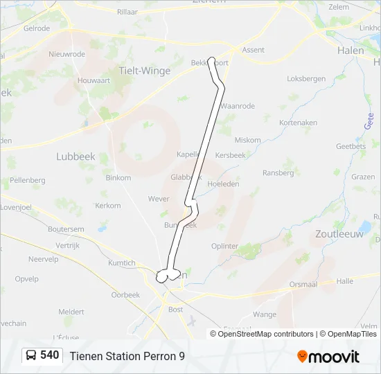 540 Bus Line Map