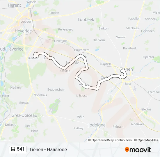 541 Bus Line Map