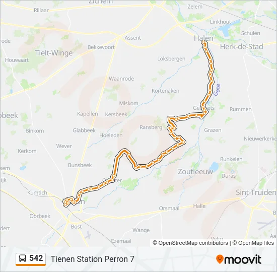 542 Bus Line Map