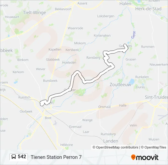 542 Bus Line Map
