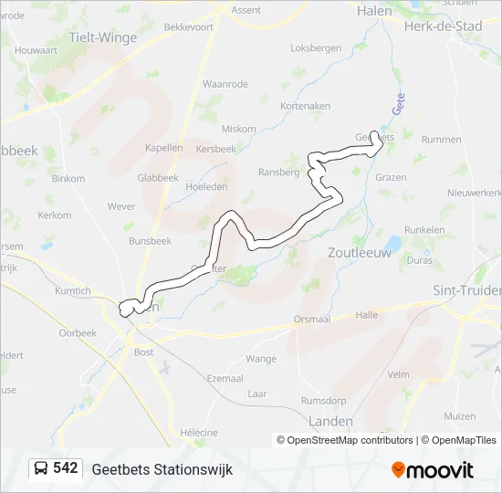 542 Bus Line Map