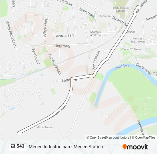 543 Bus Line Map